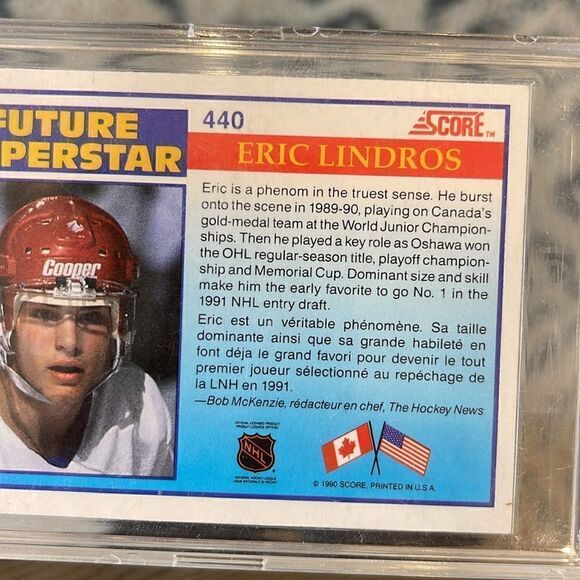 Eric Lindros, Oshawa General hockey card. 1990 from Score - Picture 3 of 4